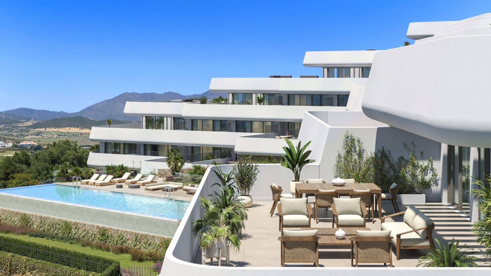 Luxe appartement met zwembad en terras